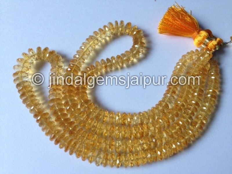 Citrine German Cut Shape Beads